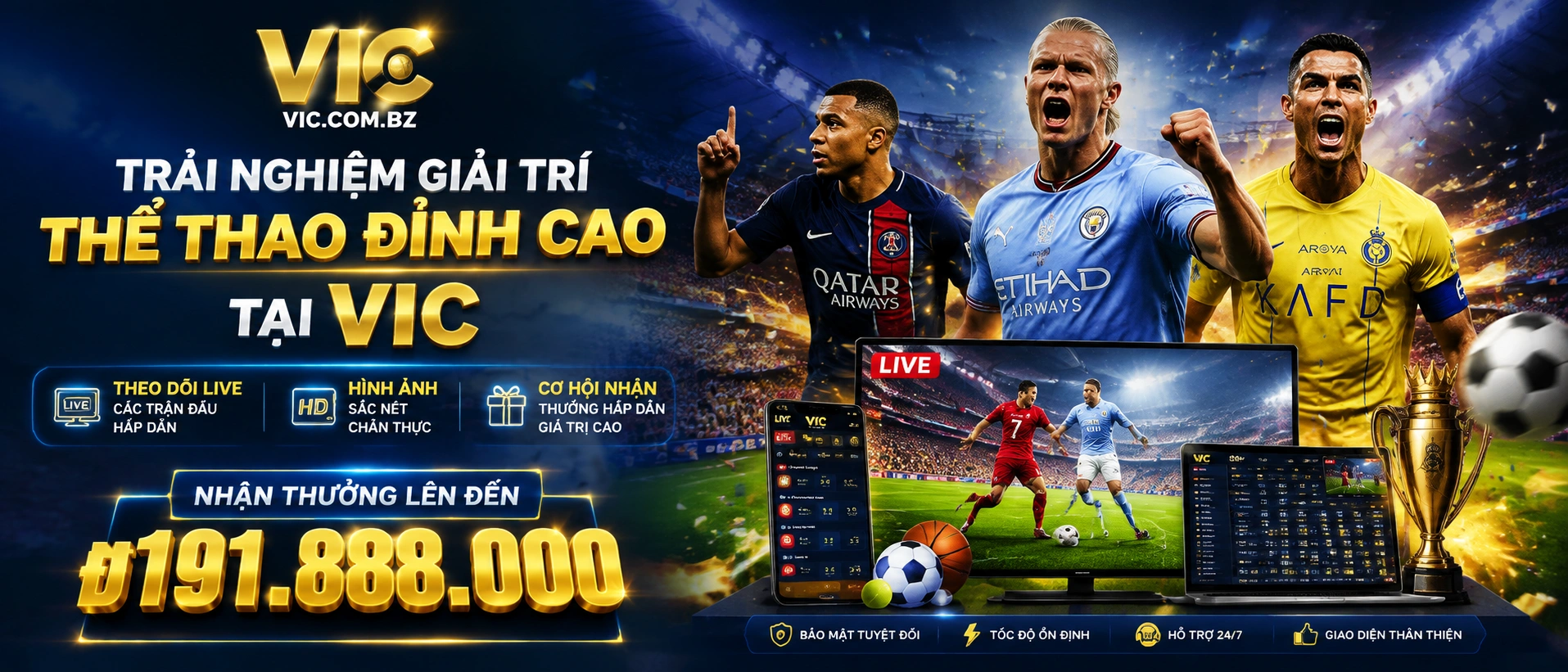 Giao diện vic.com.bz trên thiết bị di động
