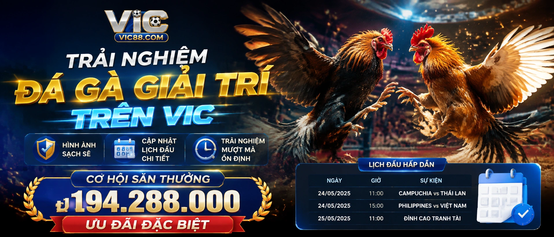 Đá Gà trực tiếp và giao diện theo dõi trận